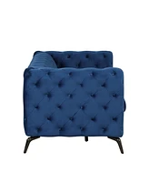 Simplie Fun 63" Velvet Upholstered Loveseat Sofa, Modern Loveseat Sofa With Button Tufted Back, 2-Person