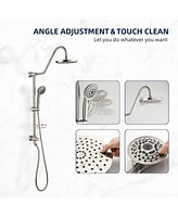 Shower System With Rain Showerhead, 5-Function Hand Showerble Slide Bar And Soap
