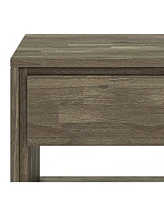 Simpli Home Lowry Solid Acacia Wood End Table in Distressed Grey
