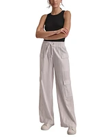 Dkny Jeans Women's High-Rise Drawstring Wide-Leg Cargo Pants