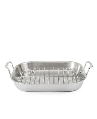 Martha Stewart Collection Stainless Steel Roasting Pan with Flat Rack