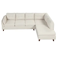 Streamdale Furniture 97.2" Modern Linen Fabric Sofa, L-Shaped Couch With Chaise Lounge, Sectional Sofa With One