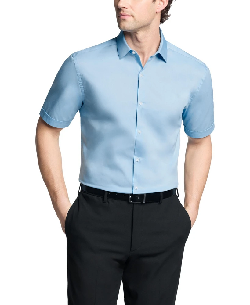 Van Heusen Men's Flex Collar Slim Fit Short Sleeve Dress Shirt