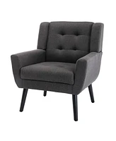 Modern Soft Linen Material Ergonomics Accent Chair Living Room Chair Bedroom Chair Home Chair