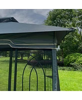 13 X 10 Outdoor Patio Gazebo Canopy Tent With Ventilated Double Roof And Mosquito Net