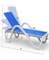 Streamdale Furniture Adjustable Aluminum Pool Lounge Chair - Blue