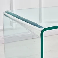 Streamdale Furniture Tempered Transparent Glass End Table Small Sofa Table