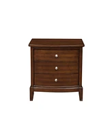 Streamdale Furniture 3-Drawer Nightstand in Dark Cherry Finish