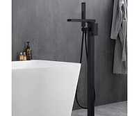 1-Handle Freestanding Bathtub Faucet With Hand Shower, Matte Black