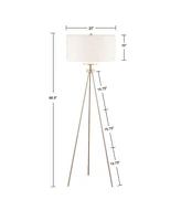 Streamdale Furniture Pacific Tripod Metal Tripod Floor Lamp With Glass Shade