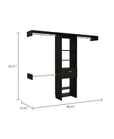 Calveston 1-Drawer 4-Shelf Closet System Black Wengue