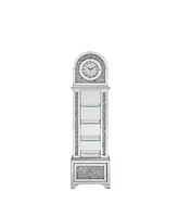 Streamdale Furniture Noralie Grandfather Clock with Led Mirrored & Faux Diamonds