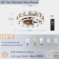Modern Caged Ceiling Fan with Remote Control