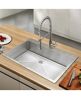 33" Dual Mount Kitchen Sink with Faucet Combo