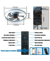 Streamdale Furniture Ceiling Fans With Lights Dimmable Led Embedded Installation Of Thin Modern Ceiling Fans