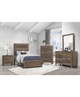 Streamdale Furniture Simple Look Rustic Brown Finish 1 Piece Nightstand Of Drawers Black Metal Hardware Bedroom Furniture