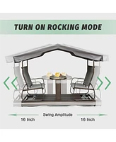 Retro Glider Benches with Canopy for Outdoor Use
