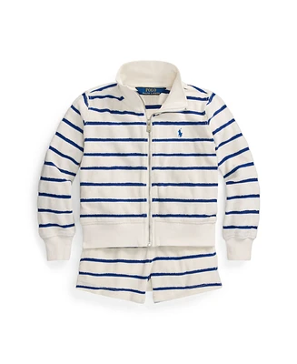 Polo Ralph Lauren Toddler and Little Girls Striped Cotton Terry Jacket Shorts Set