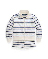 Polo Ralph Lauren Toddler and Little Girls Striped Cotton Terry Jacket Shorts Set