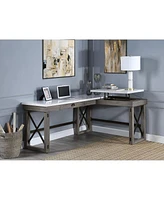 Simplie Fun Talmar Writing Desk with Lift Top In Marble Top & Weathered Finish