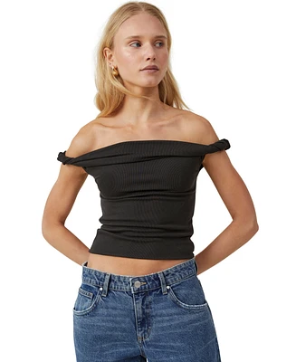 Cotton On Women's Phoebe Twist Short Sleeve Top