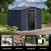 Outdoor Storage Shed 8 X 6 Ft Large Metal Tool Sheds, Heavy Duty Storage House Sliding Doors
