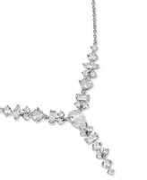 Eliot Danori Silver-Tone Mixed Cubic Zirconia Cluster Lariat Necklace, 16" + 2" extender, Created for Macy's