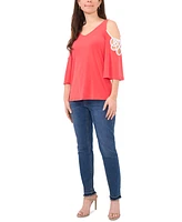 Sam & Jess Petite Knit Cold-Shoulder Top