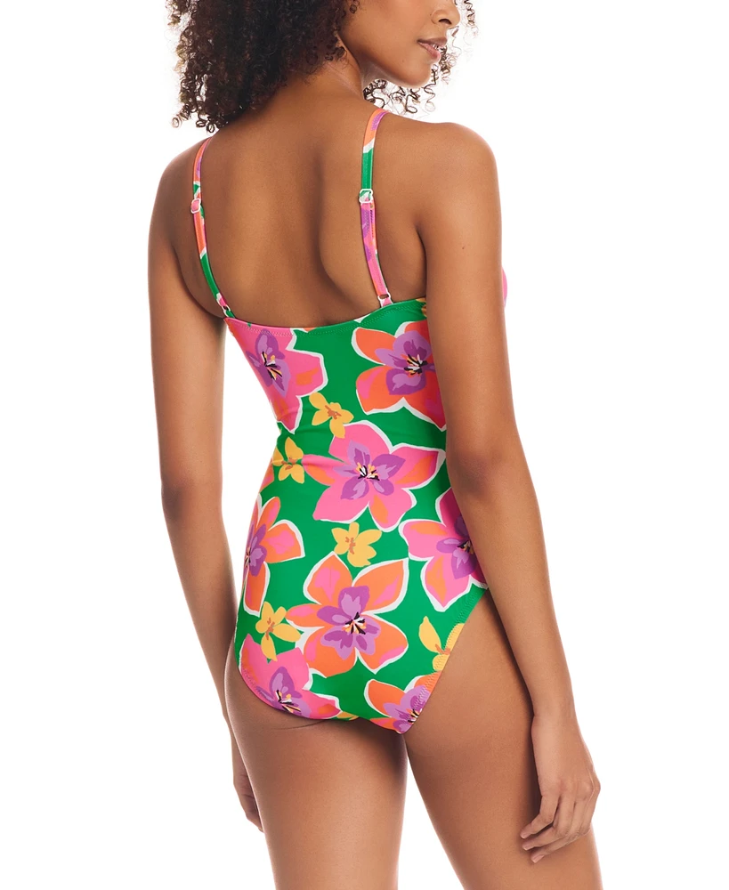 Sanctuary Women's Shirred-Front One-Piece Swimsuit