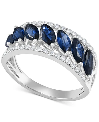 Kanchan Sapphire (2-3/8 ct. t.w.) & Diamond (1/4 ct. t.w.) in 10k White Gold