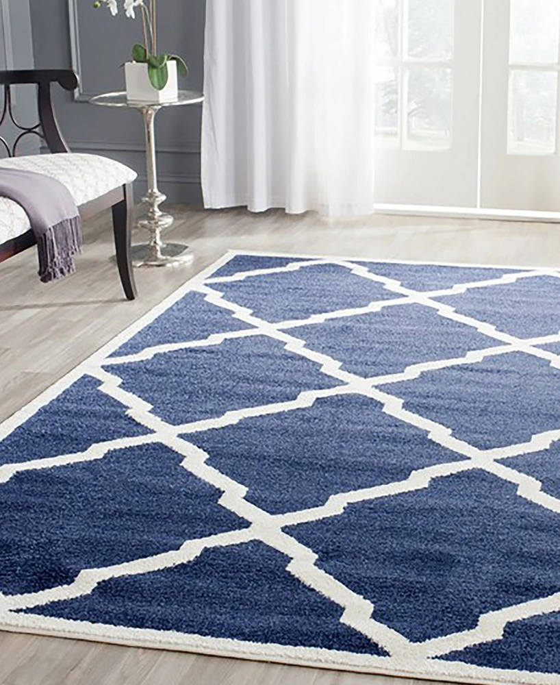 Safavieh Amherst AMT421 Navy and Beige 4' x 6' Area Rug