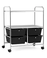 Slickblue 4 Drawers Shelves Rolling Storage Cart Rack