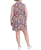 Jessica Howard Plus Printed Sleeveless Shift Dress