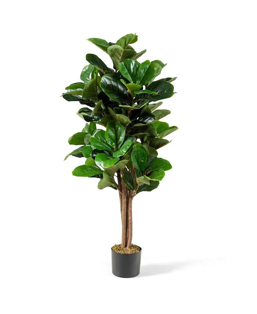 Slickblue 5 Feet Artificial Fiddle Leaf Fig Tree Decorative Planter