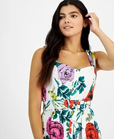 Tinsel Juniors' Floral Belted Fit & Flare Dress