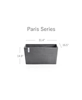 Ecopots Paris Durable Modern Plastic Rectangular Planter, 31.5in