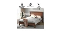 Slickblue Platform Slat Bed Frame with High Headboard