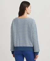 Lauren Ralph Women's Embroidered Striped Top