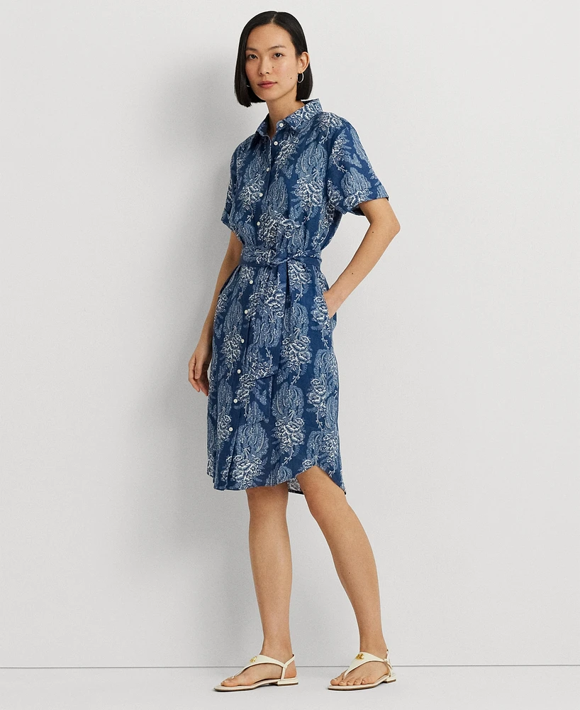 Lauren Ralph Women's Belted Floral Shirt Dress, Regular & Petite