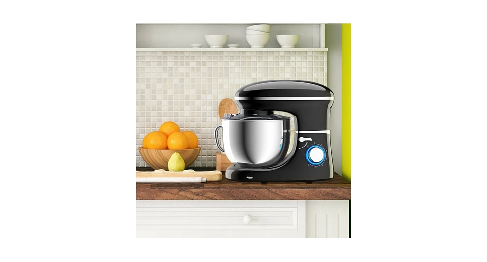 Slickblue 6 Speed 6.3 Qt Tilt-Head Stainless Steel Electric Food Stand Mixer