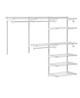 Slickblue Adjustable Closet Organizer Kit with Shelves and Hanging Rods for 4 to 6 Feet