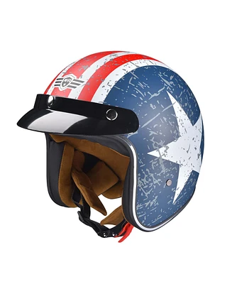 Ahr Run-O5 Retro 3/4 Open Face Motorcycle Helmet Snap on Sun Shield Visor