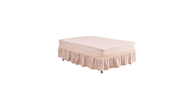 Slickblue Around Bed 14" Elastic Wrap Ruffle Bed Skirt-Beige