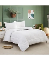 Circles Home 100% Premium Cotton Comforter - Soft and Breathable Comforter with Square Shape Quilting Design