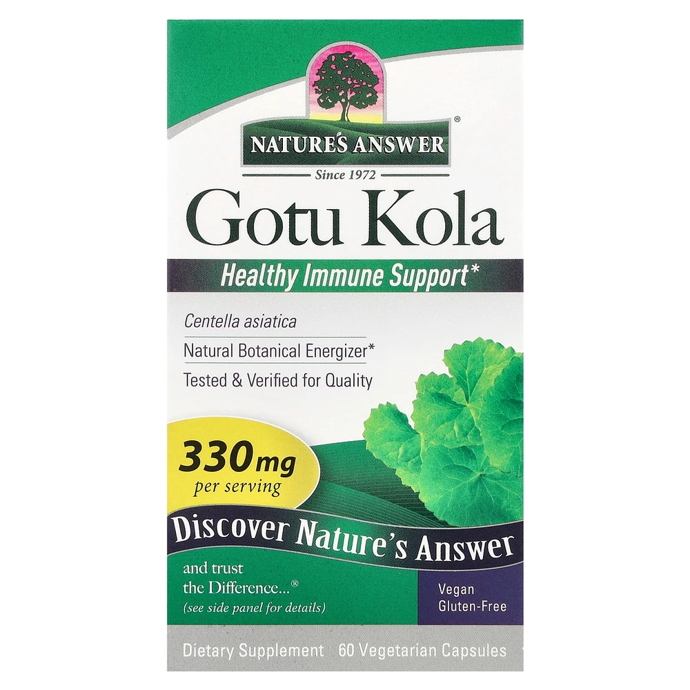 Nature's Answer Gotu Kola 330 mg - 60 Vegetarian Capsules - Assorted Pre