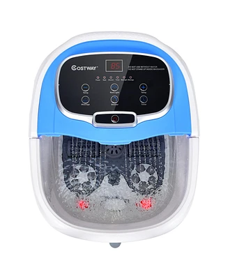 Slickblue Portable All-In-One Heated Foot Bubble Spa Bath Motorized Massager
