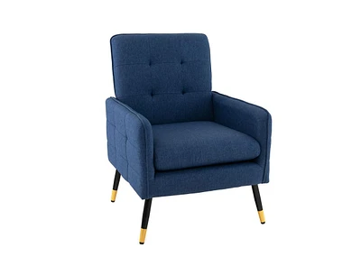 Slickblue Linen Fabric Accent Chair with Removable Seat Cushion