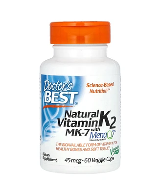 Doctor's Best Natural Vitamin K2 Mk-7 with MenaQ7 45 mcg - 60 Veggie Caps - Assorted Pre