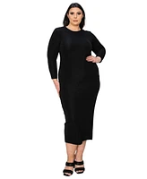 L I V D Plus Kylo Textured Bodycon Dress