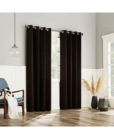 Brandon Magnetic Closure Room Darkening Grommet Curtain Panel Pair